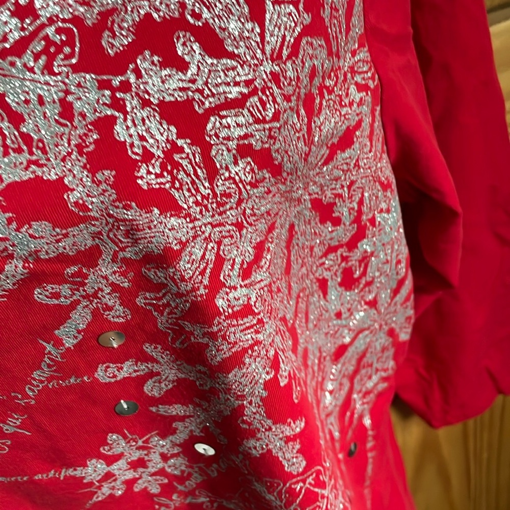 Ruby Rd. Petite Red With Silver Sequin & Shimmer … - image 3